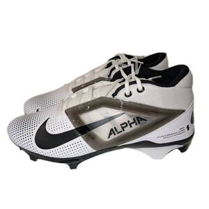 Nike Alpha Menace 4 Pro Football Cleats Men's 14.5 White Black FZ7702-105 Shoes
